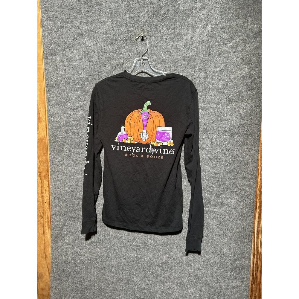 Vineyard Vines Shirt Mens XS Black Boos & Booze Halloween Long Sleeve Tee